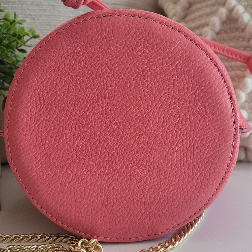 Anna Paola Pink Mini Bucket Bag with Gold Chain - Picture 4 of 12